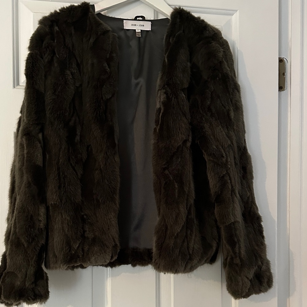 John and Jenn Gray Faux Fur Jacket